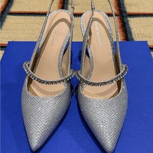 Stuart Weitzman Crystalline 75 Mesh Slingback Pump